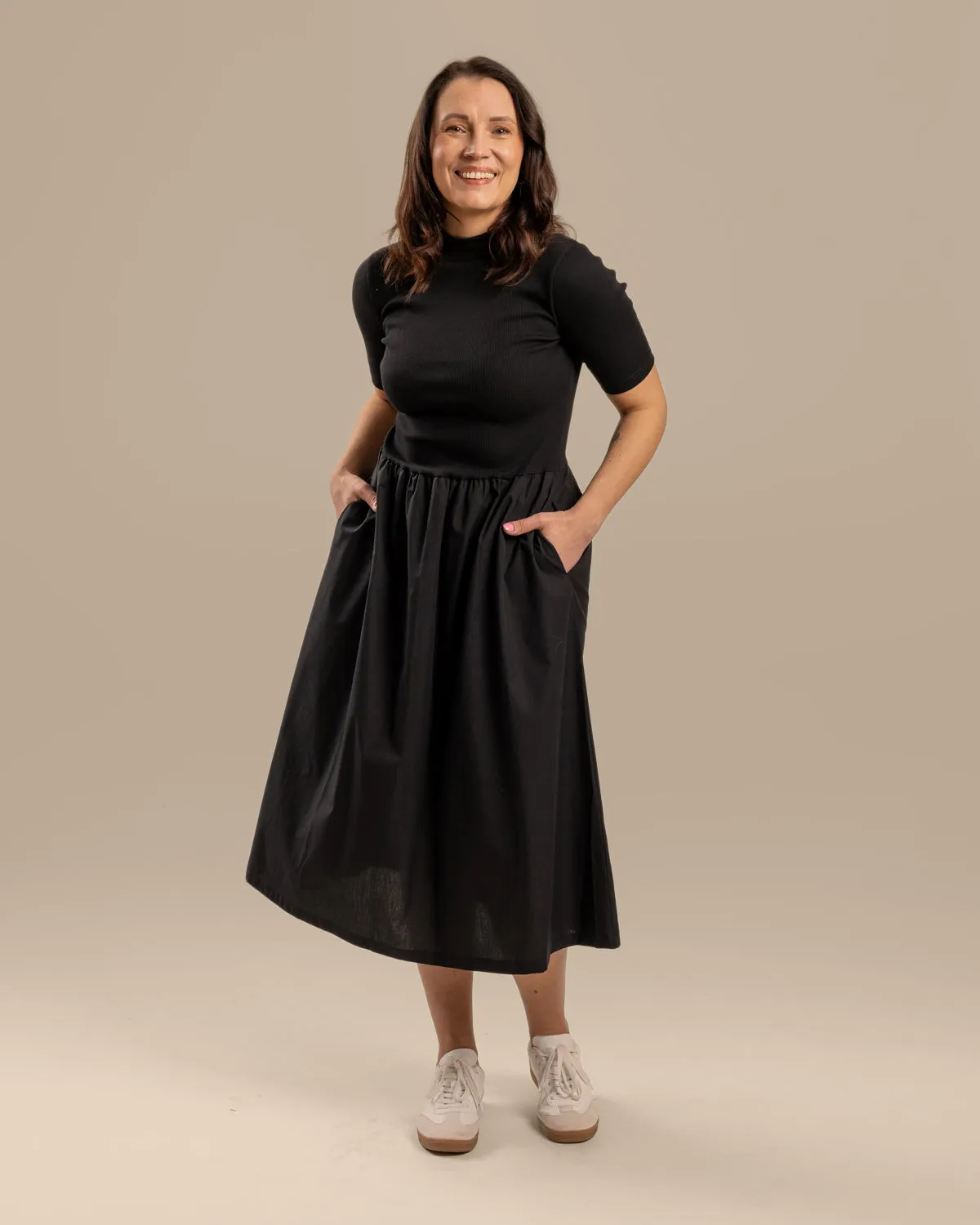 Poplin T-Shirt Dress Black sold by Ivalo.com