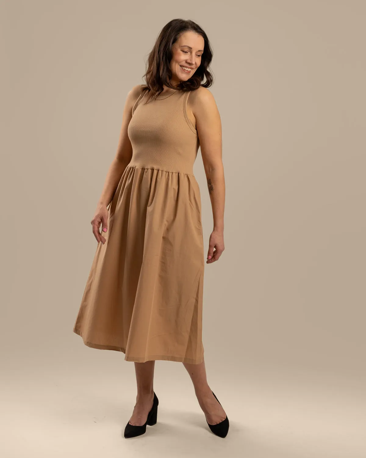 Poplin Top Dress Beige sold by Ivalo.com