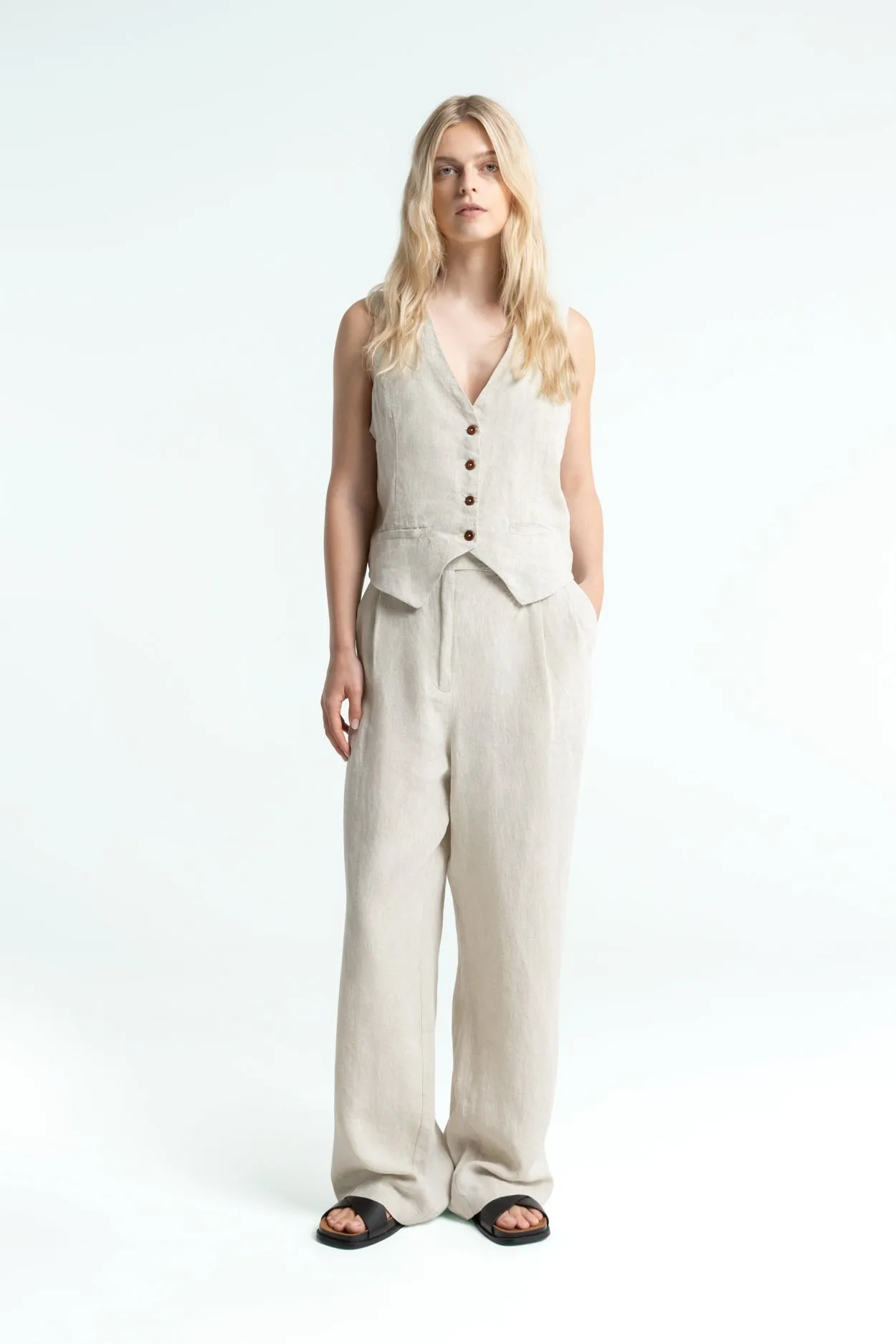 Lucia Linen Top Beige sold by Ivalo.com product image thumbnail 5