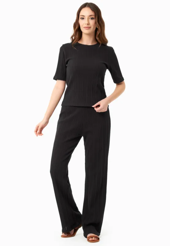 Jacquard Rib Pants Black sold by Ivalo.com