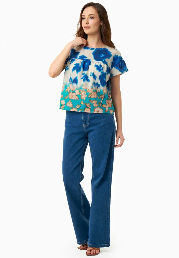 Organic Cotton Voile Blouse Blurry Flowers sold by Ivalo.com product image thumbnail 3