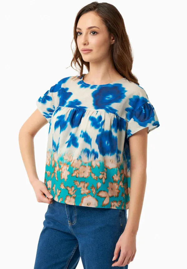 Organic Cotton Voile Blouse Blurry Flowers sold by Ivalo.com product image thumbnail 4