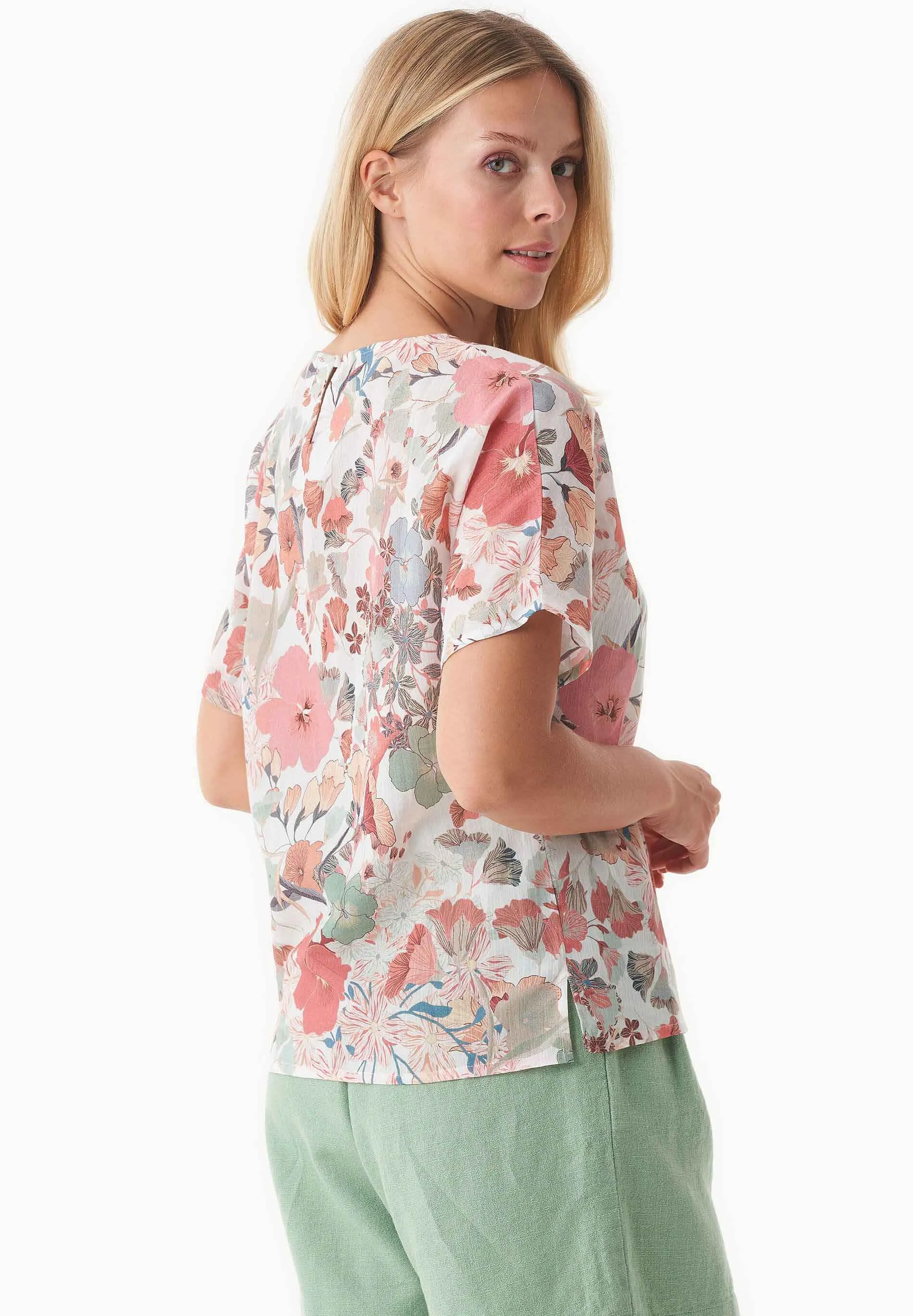 Patterned Organic Cotton Voile Blouse Flower Garden sold by Ivalo.com product image thumbnail 2