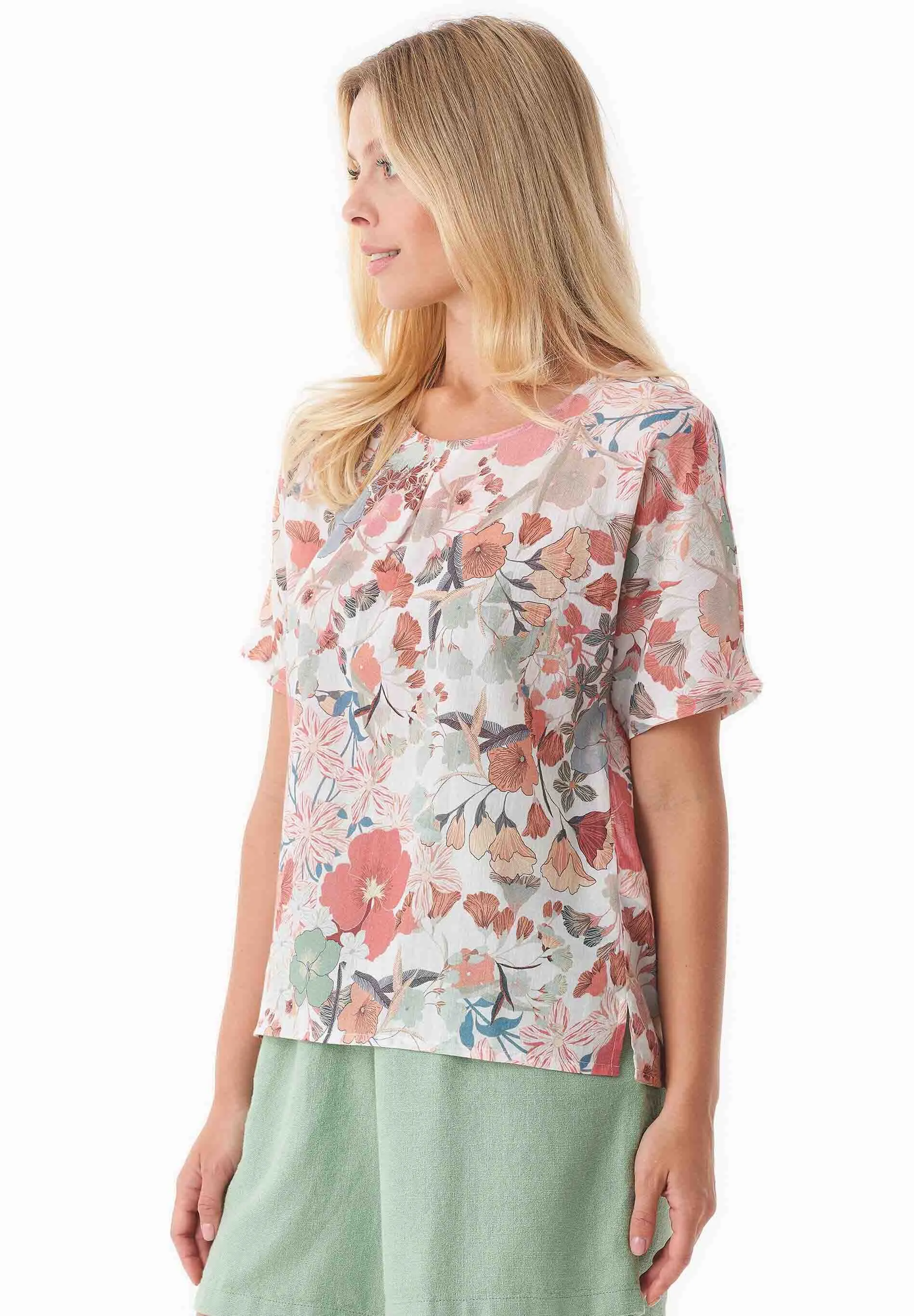 Patterned Organic Cotton Voile Blouse Flower Garden sold by Ivalo.com product image thumbnail 5