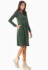 Long-Sleeved Organic Cotton Jersey Dress Dark Olive sold by Ivalo.com