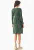 Long-Sleeved Organic Cotton Jersey Dress Dark Olive sold by Ivalo.com