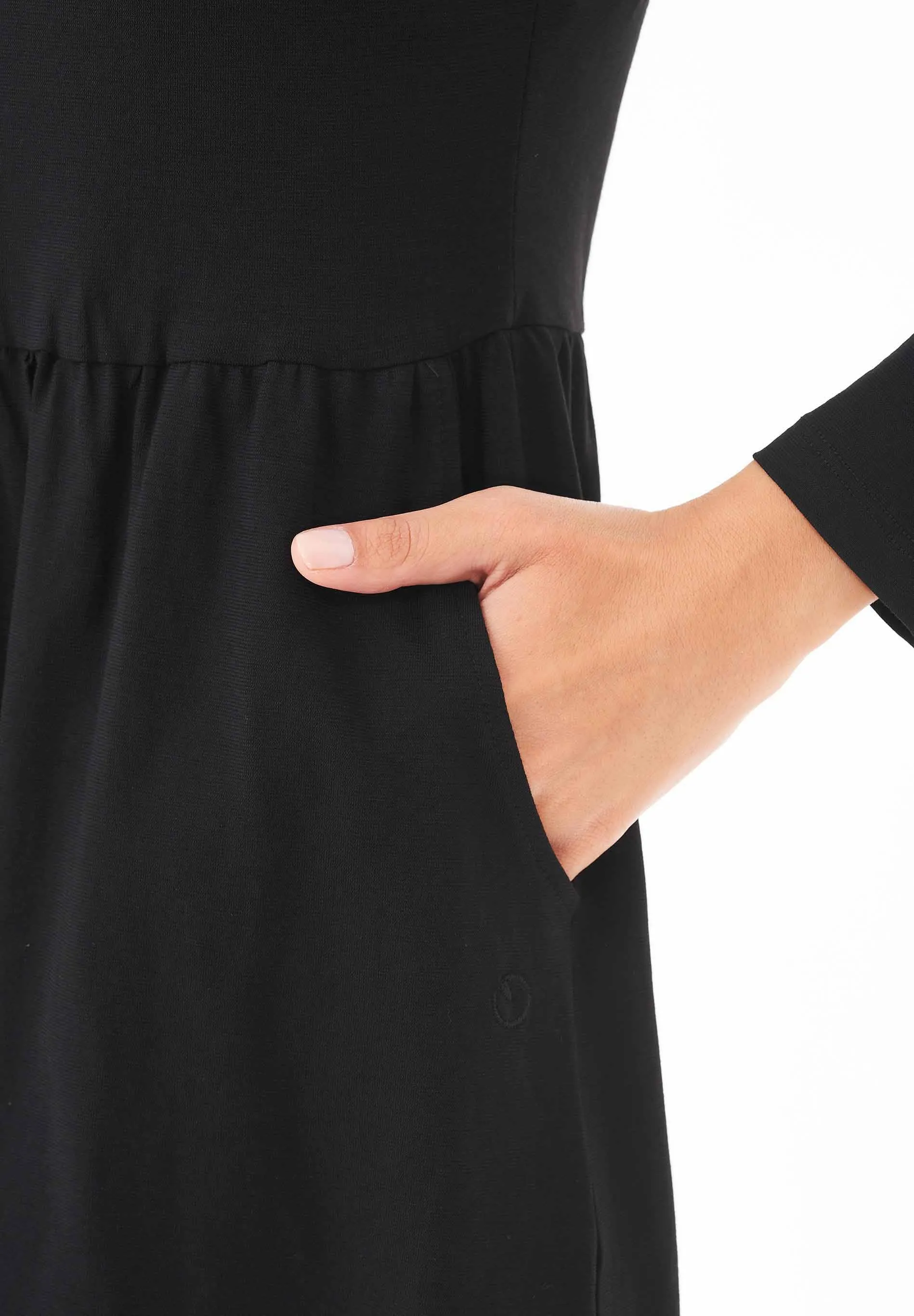 Long-Sleeved Organic Cotton Jersey Dress Black sold by Ivalo.com product image thumbnail 5
