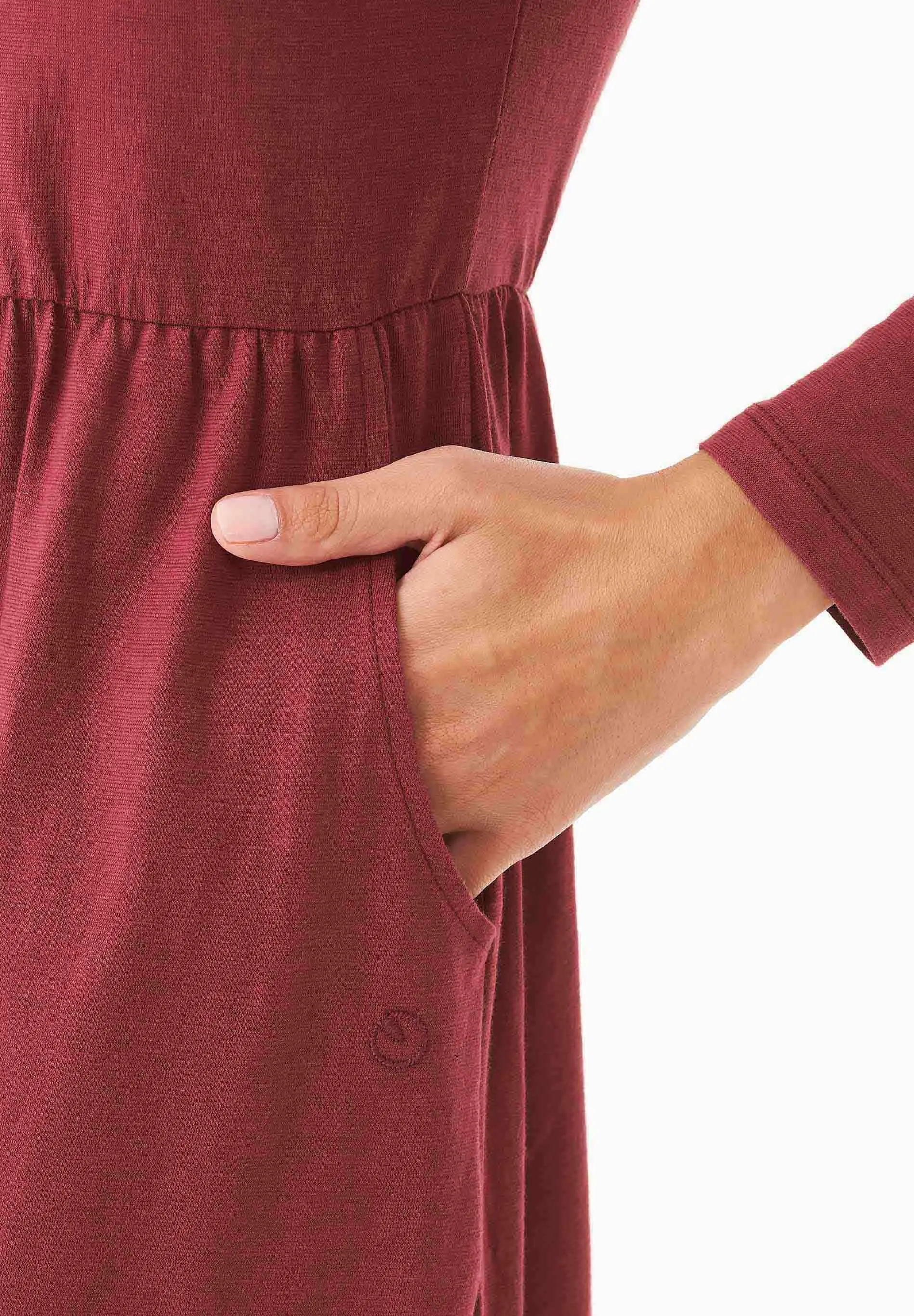 Long-Sleeved Organic Cotton Jersey Dress Syrah Red sold by Ivalo.com product image thumbnail 5
