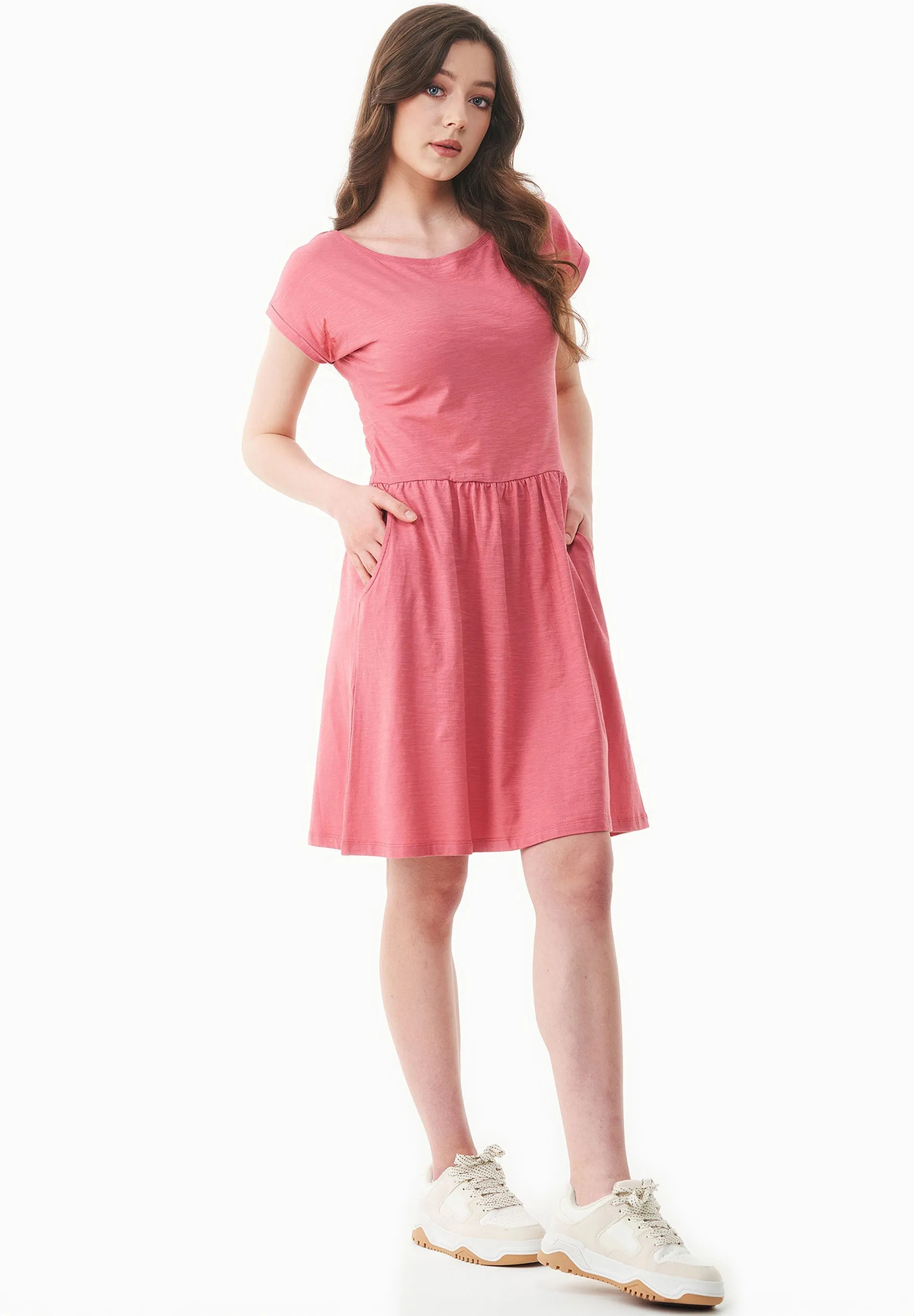 Slub Jersey Dress With Side Pockets Desert Rose sold by Ivalo.com product image thumbnail 3