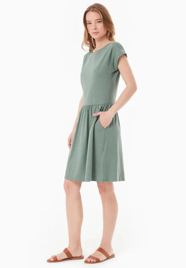 Slub Jersey Dress With Side Pockets Green Tea sold by Ivalo.com product image thumbnail 3