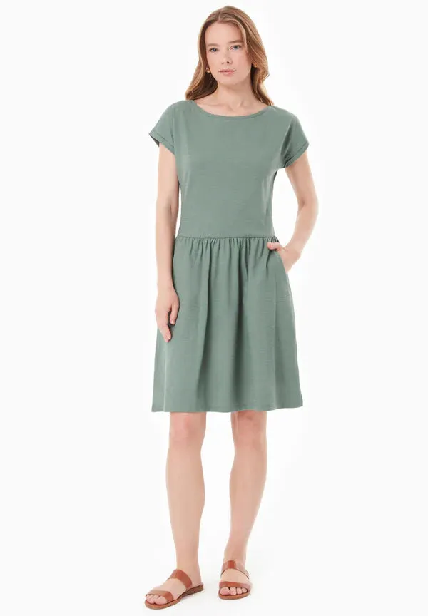 Slub Jersey Dress With Side Pockets Green Tea sold by Ivalo.com