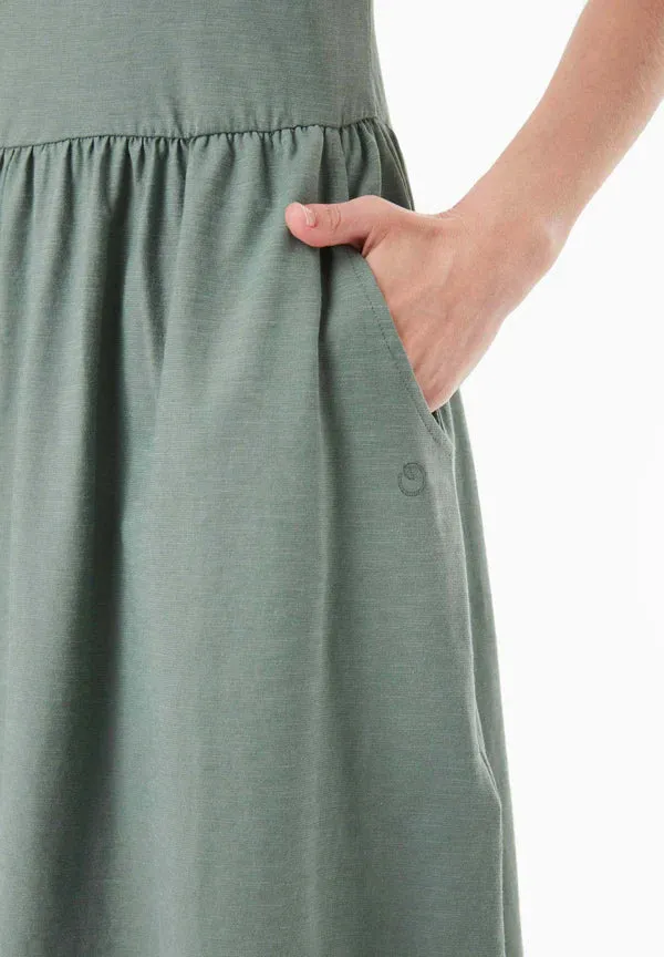 Slub Jersey Dress With Side Pockets Green Tea sold by Ivalo.com product image thumbnail 5