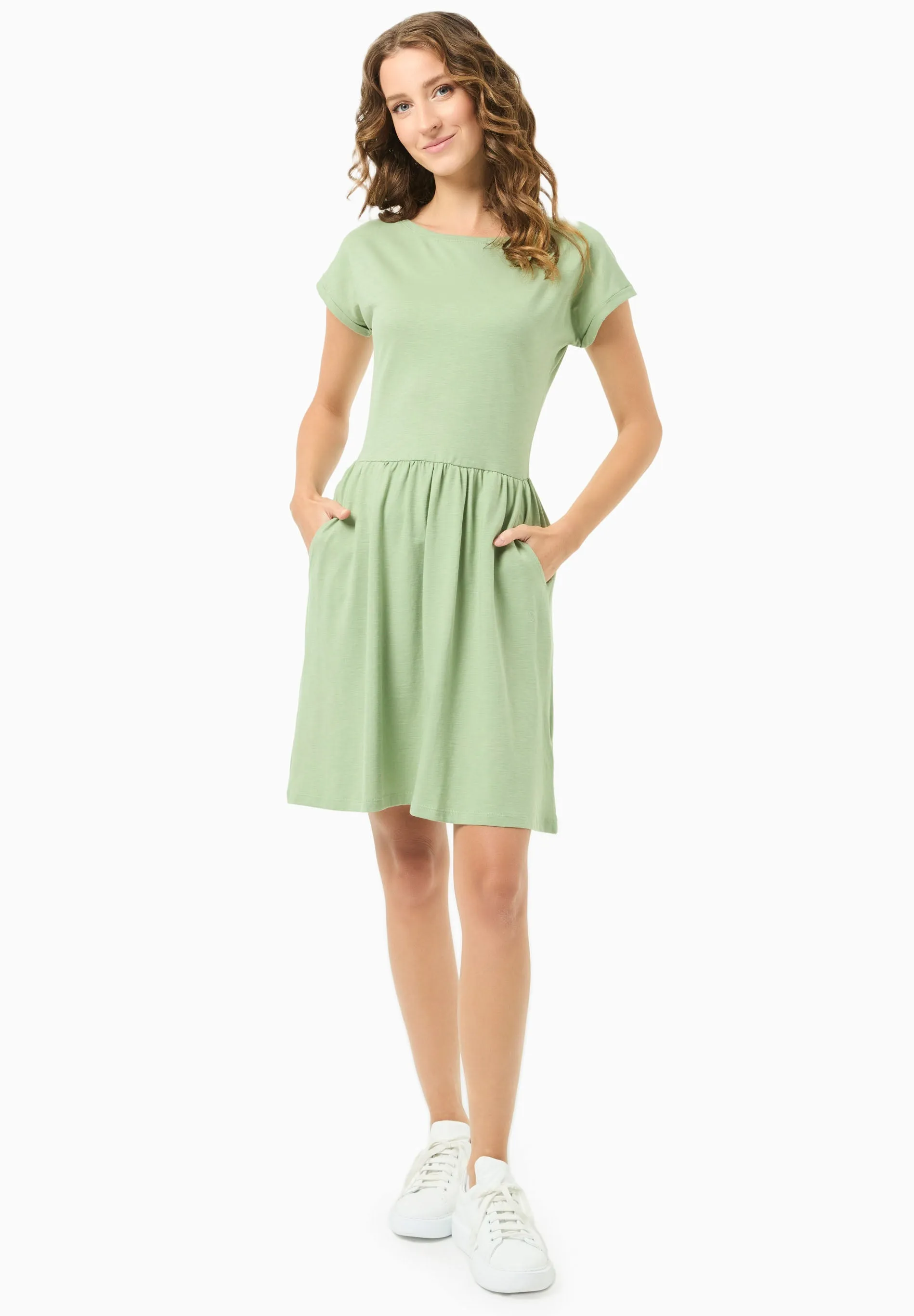 Slub Jersey Dress With Side Pockets Fern Green sold by Ivalo.com