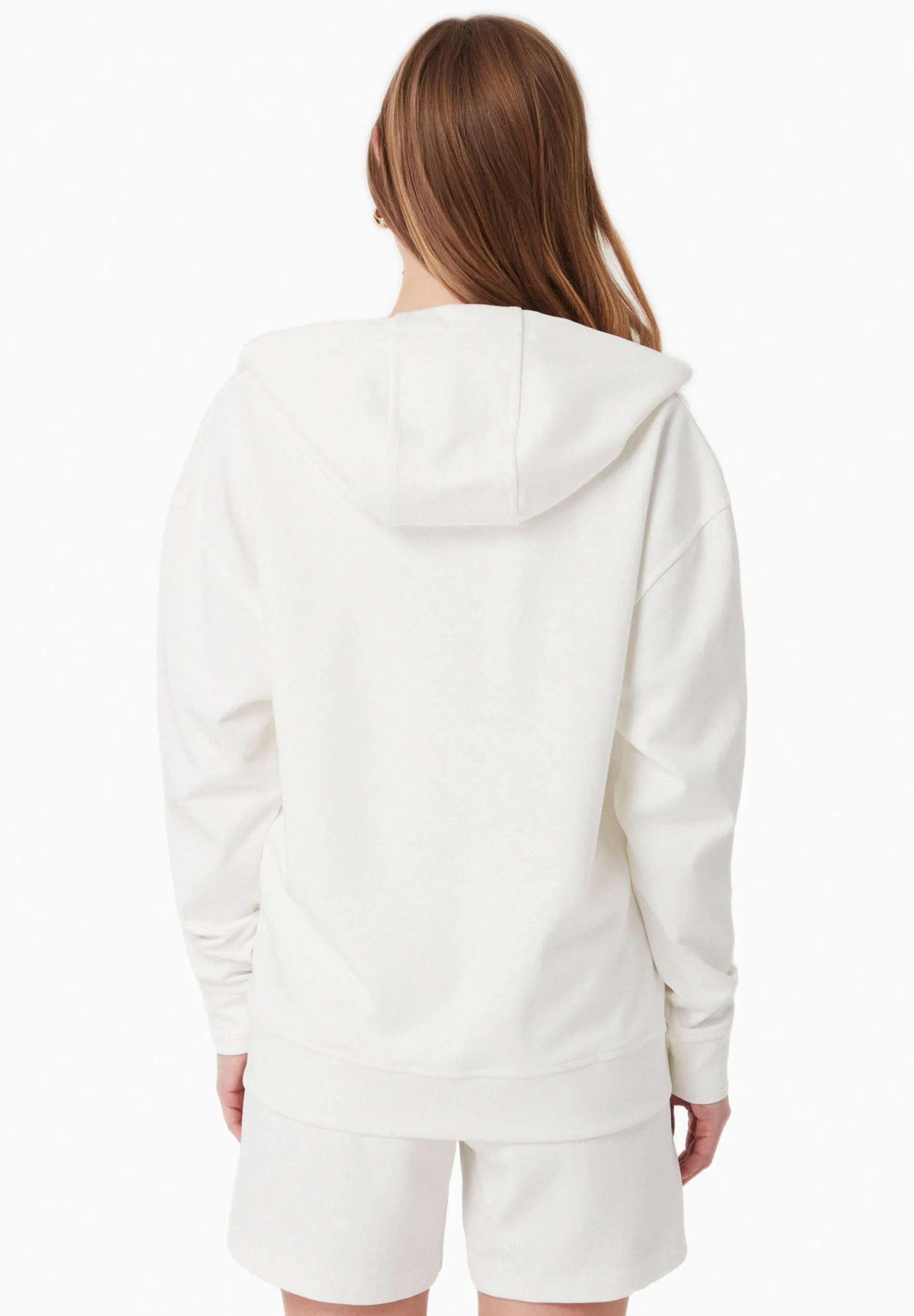 Women's Modal Blend Zipper Hoodie Off White sold by Ivalo.com product image thumbnail 3