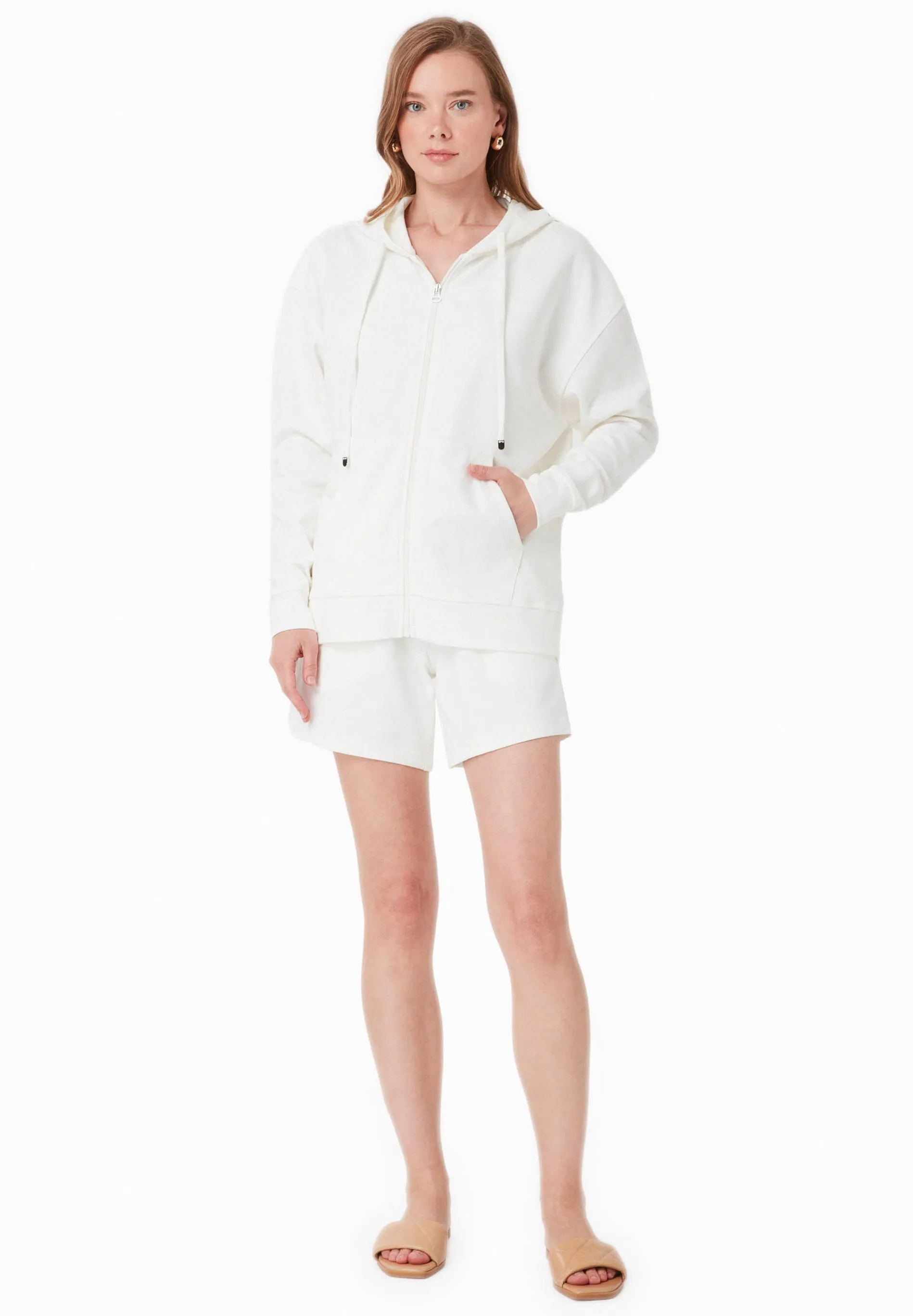 Women's Modal Blend Sweatshorts Off White sold by Ivalo.com product image thumbnail 3