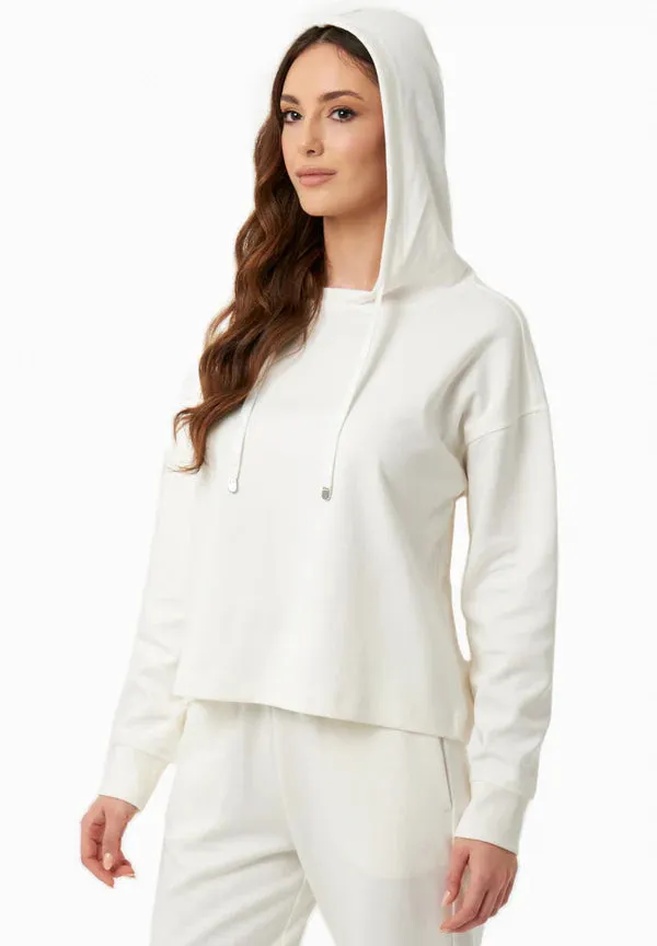 Women's Modal Blend Hoodie Off White sold by Ivalo.com product image thumbnail 3