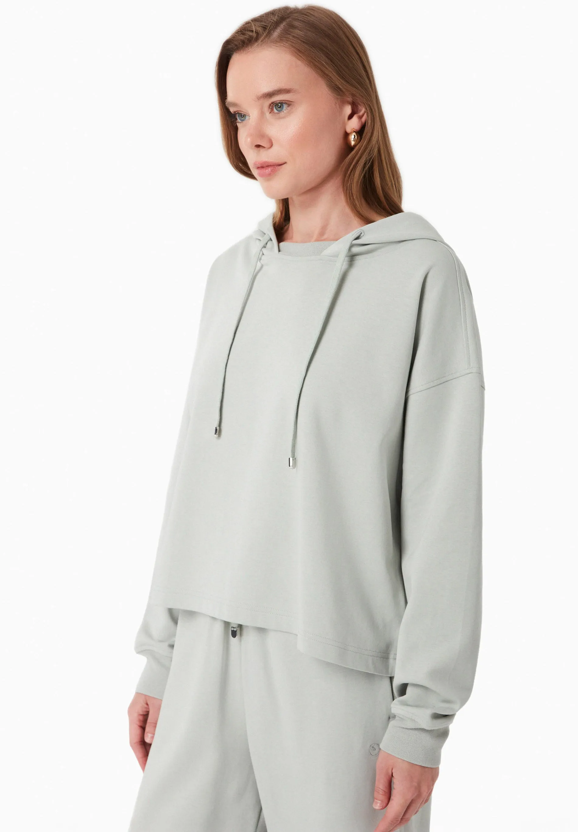Women's Modal Blend Hoodie Green Moss sold by Ivalo.com product image thumbnail 3