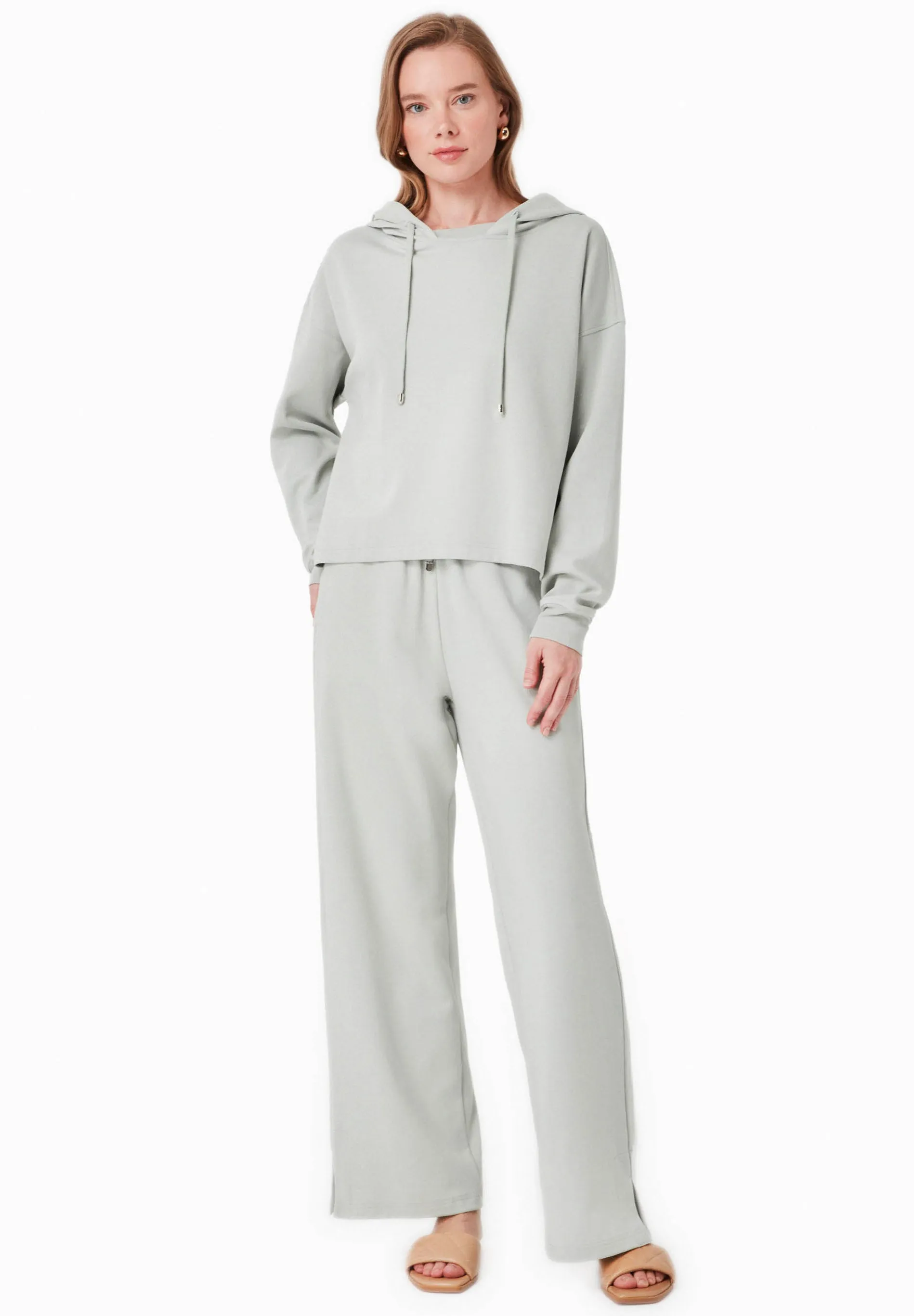 Women's Modal Blend Hoodie Green Moss sold by Ivalo.com product image thumbnail 2