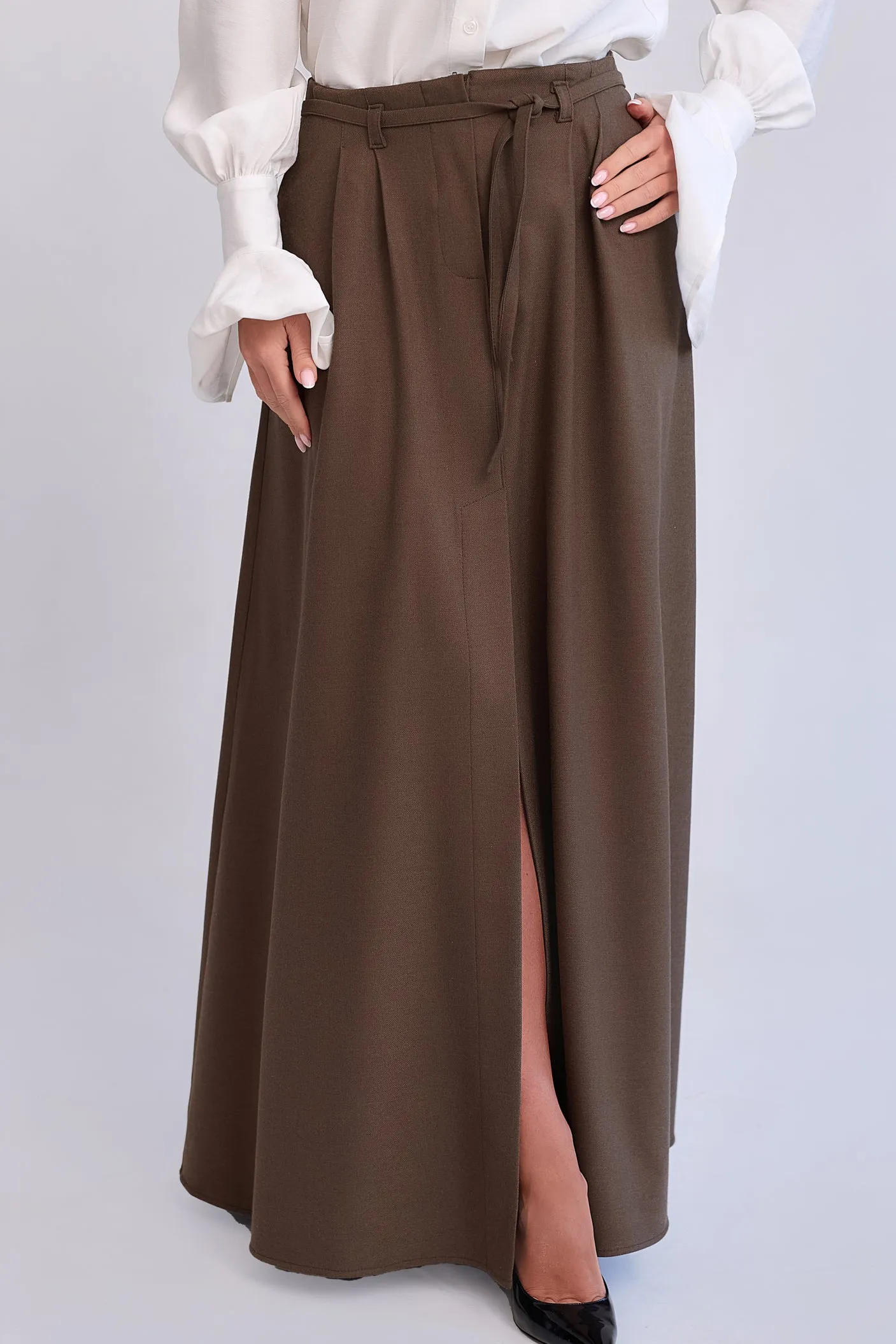 Marie Wool Blend Maxi Skirt Brown sold by Ivalo.com
