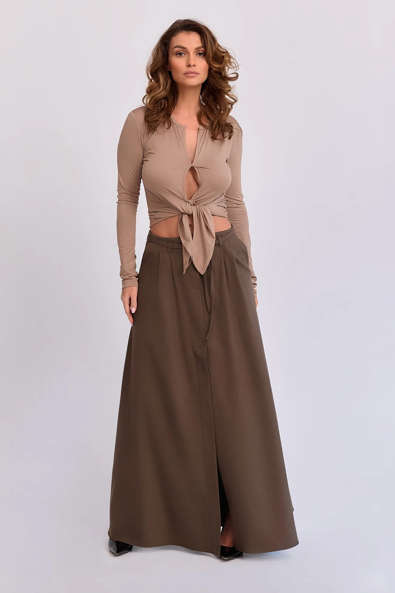 Marie Wool Blend Maxi Skirt Brown sold by Ivalo.com product image thumbnail 4