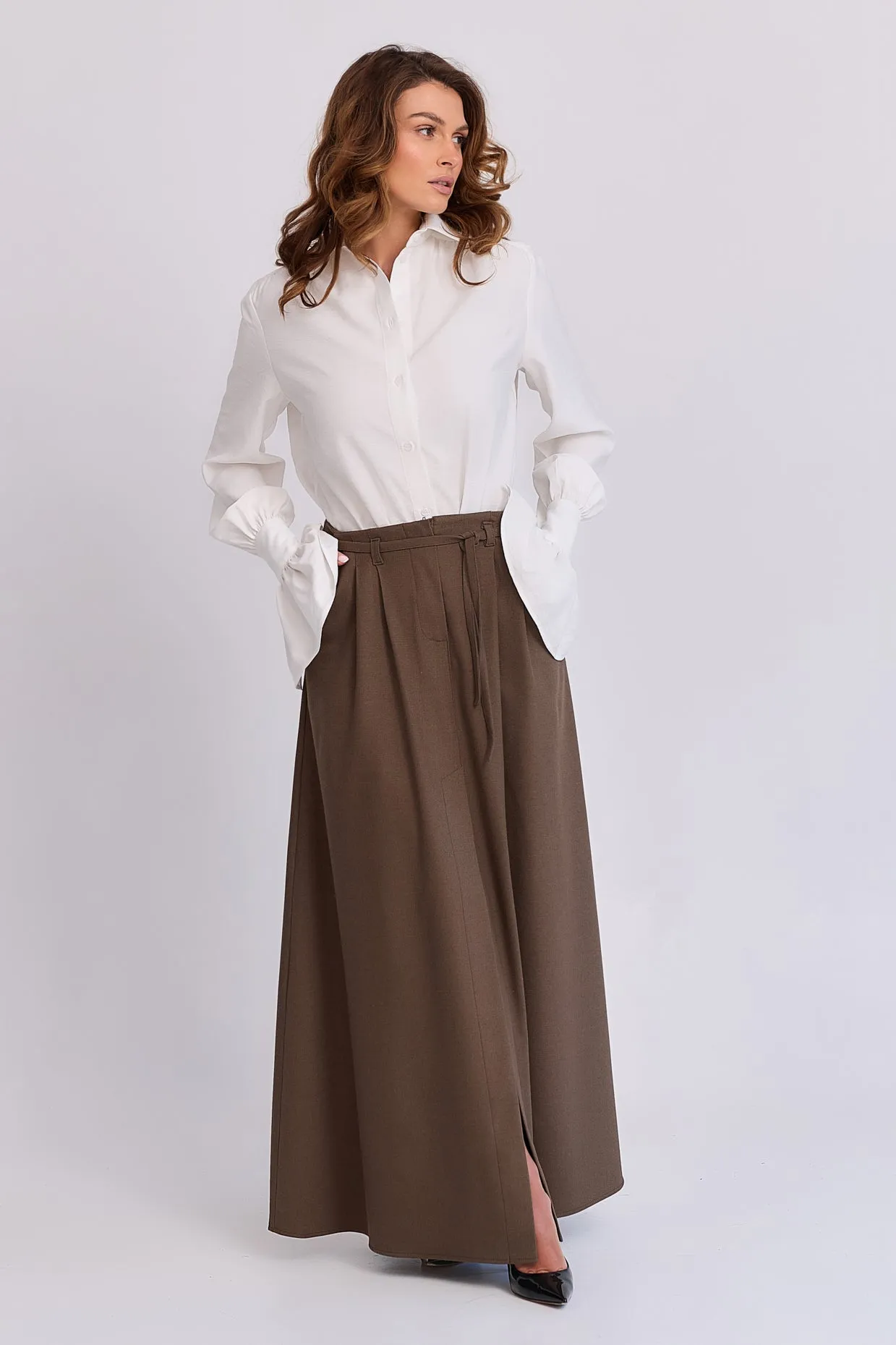 Marie Wool Blend Maxi Skirt Brown sold by Ivalo.com product image thumbnail 3