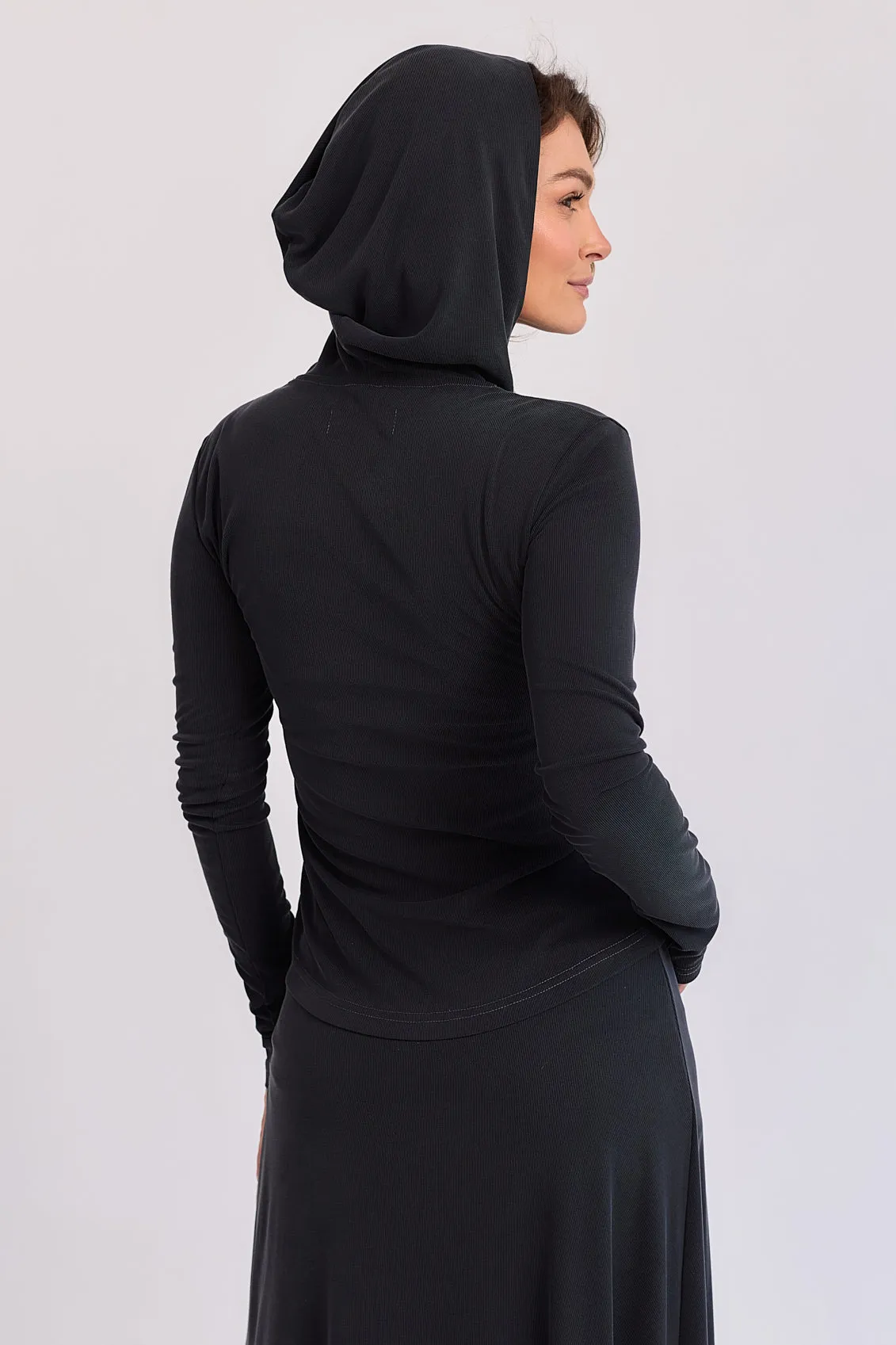 Luna Ribbed Longsleeve With Hood Steel sold by Ivalo.com product image thumbnail 2
