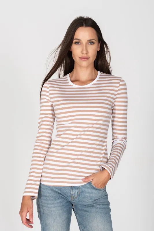Longsleeve T-Shirt Beige Striped sold by Ivalo.com