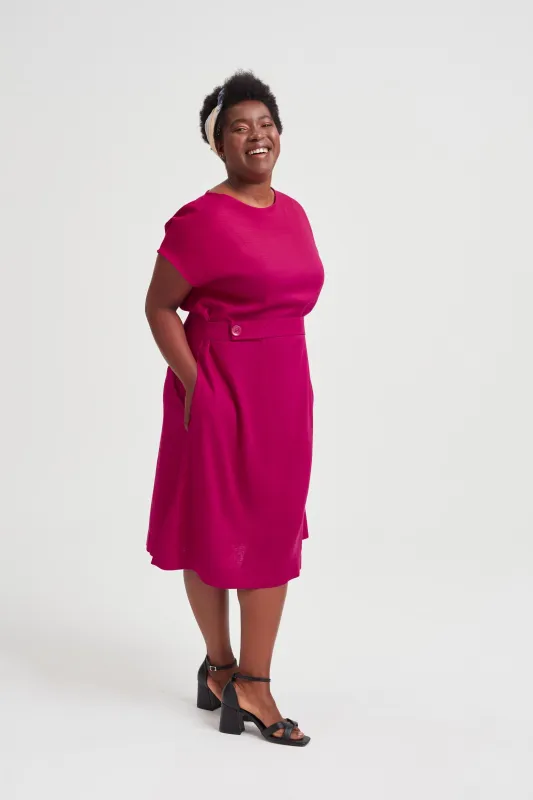 Sati Midi Dress With Boat Neck Cherry Red sold by Ivalo.com