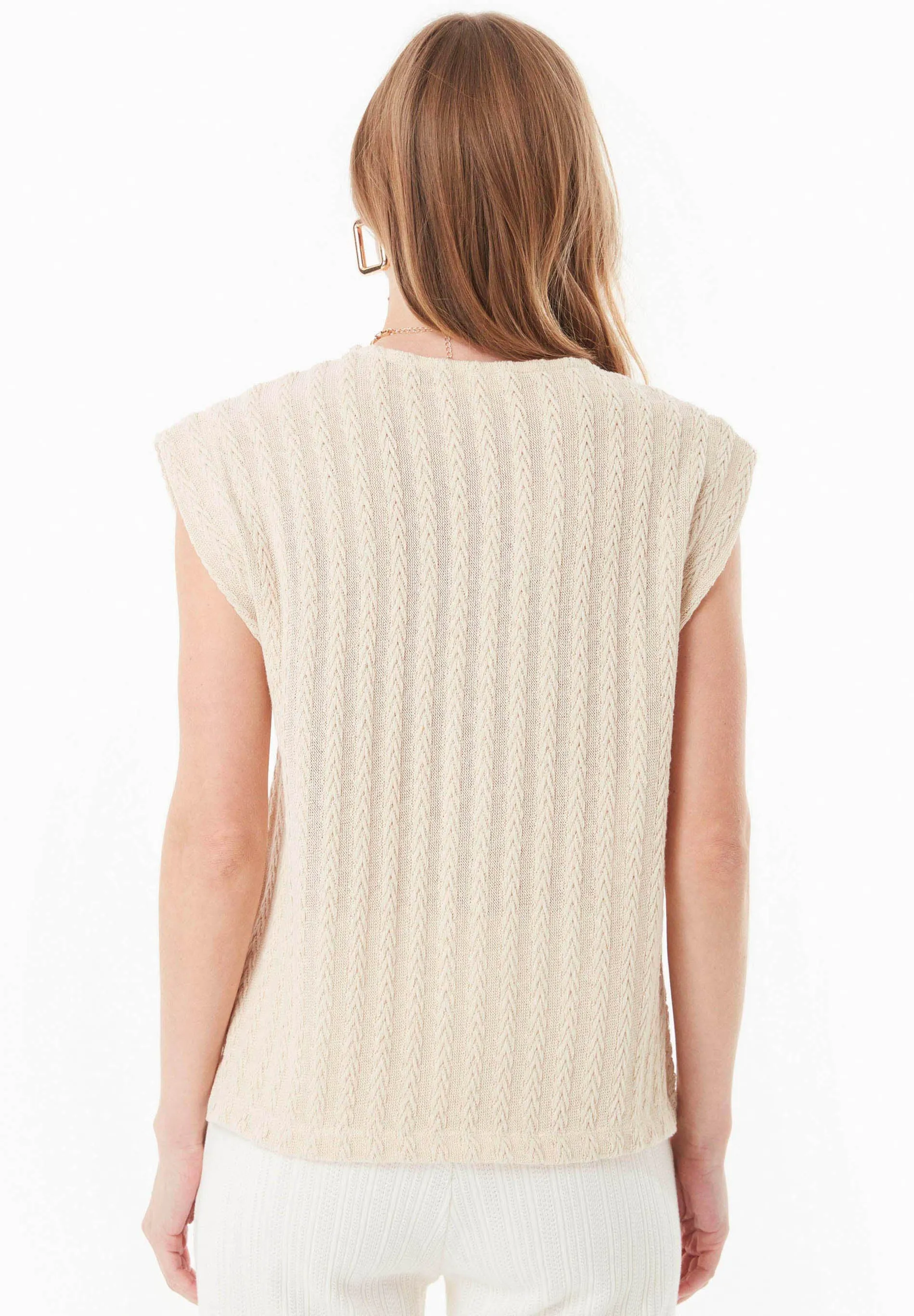 Fantasy Cotton Knit Short Sleeve Top Natural sold by Ivalo.com product image thumbnail 4