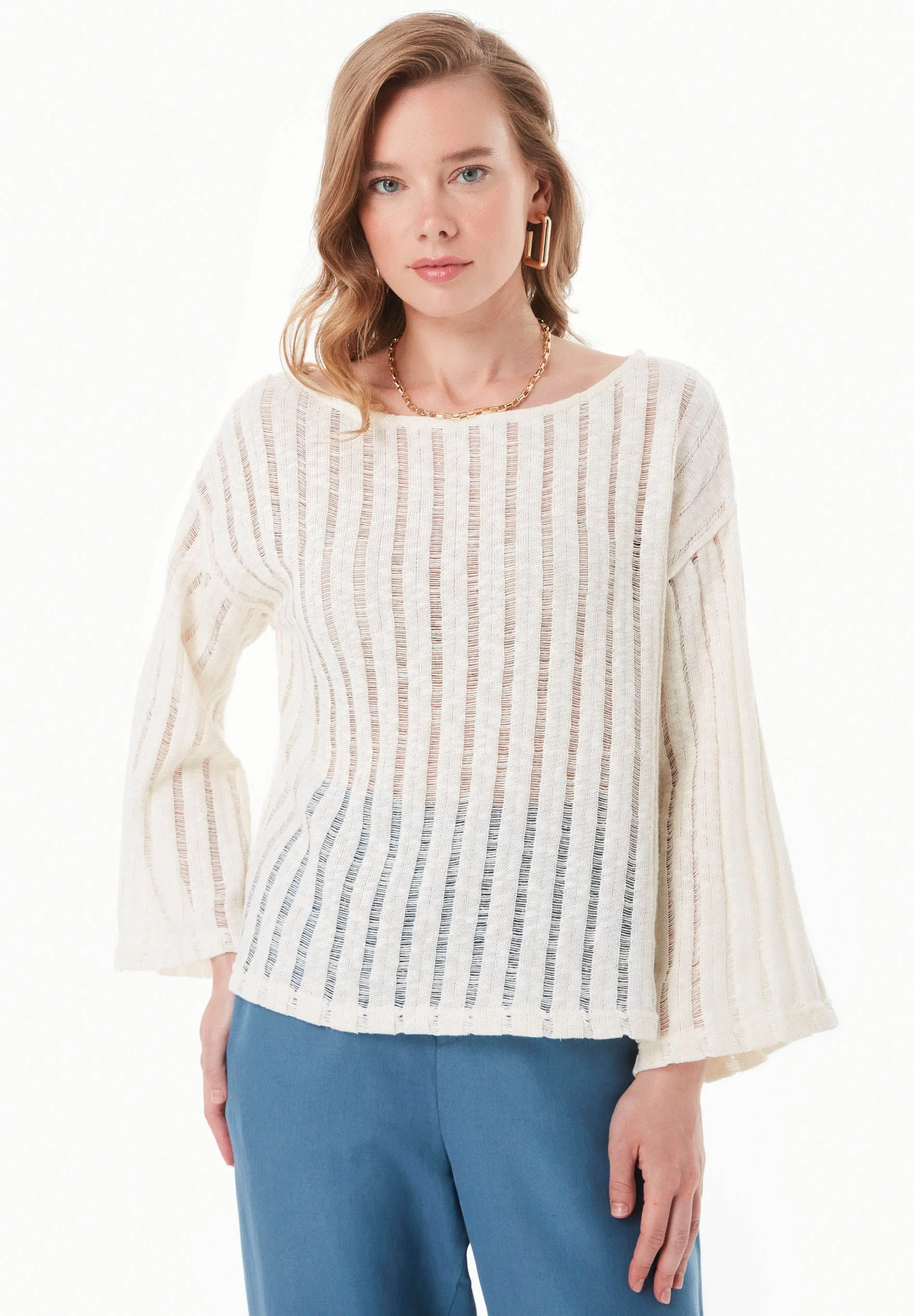Fantasy Knit Long Sleeve Top Natural sold by Ivalo.com product image thumbnail 3