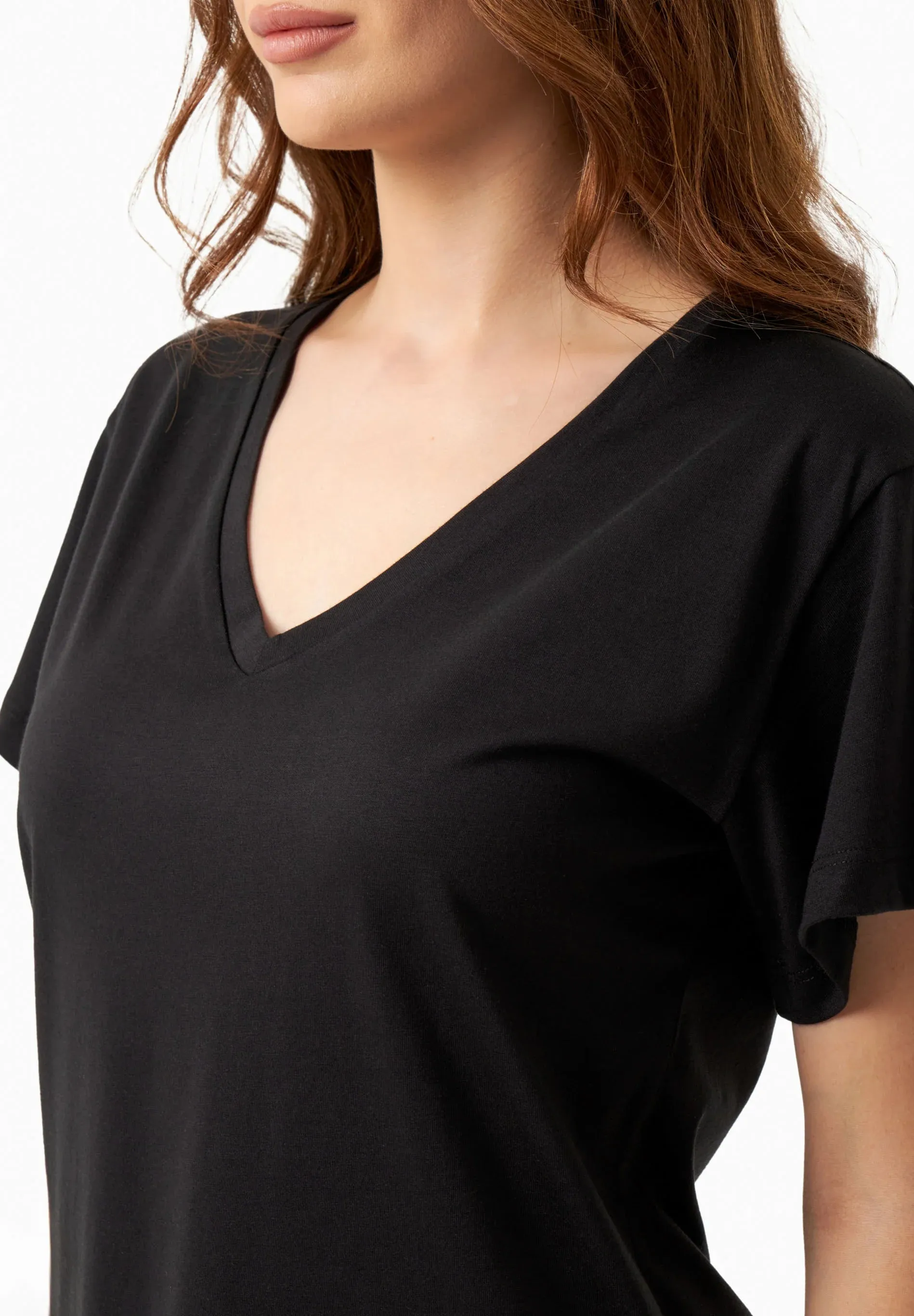 V-Neck Modal Blend T-Shirt Black sold by Ivalo.com product image thumbnail 5