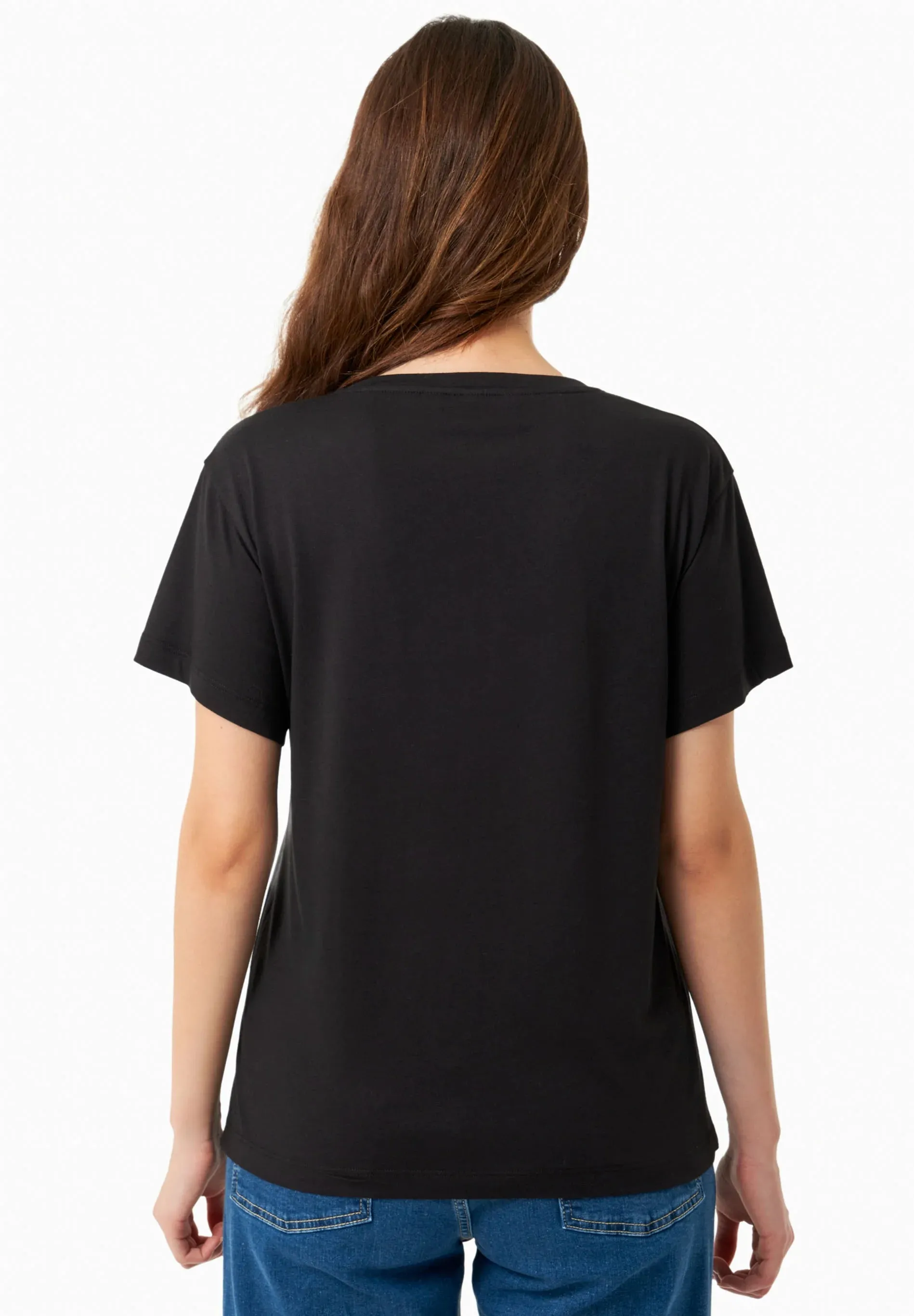 V-Neck Modal Blend T-Shirt Black sold by Ivalo.com product image thumbnail 3