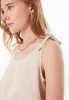 Striped Linen Blend Tie Strap Top Beige/Off White sold by Ivalo.com