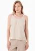 Striped Linen Blend Tie Strap Top Beige/Off White sold by Ivalo.com