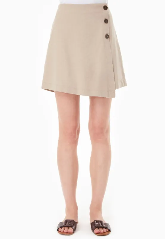 Linen Blend Skort Sand sold by Ivalo.com