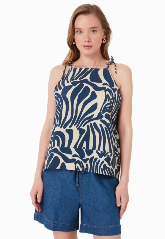 Patterned Viscose Blend Top Abstract Blue sold by Ivalo.com