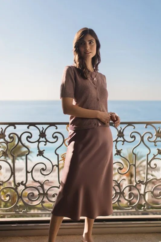 Tianna Midi Satin Skirt Mauve sold by Ivalo.com