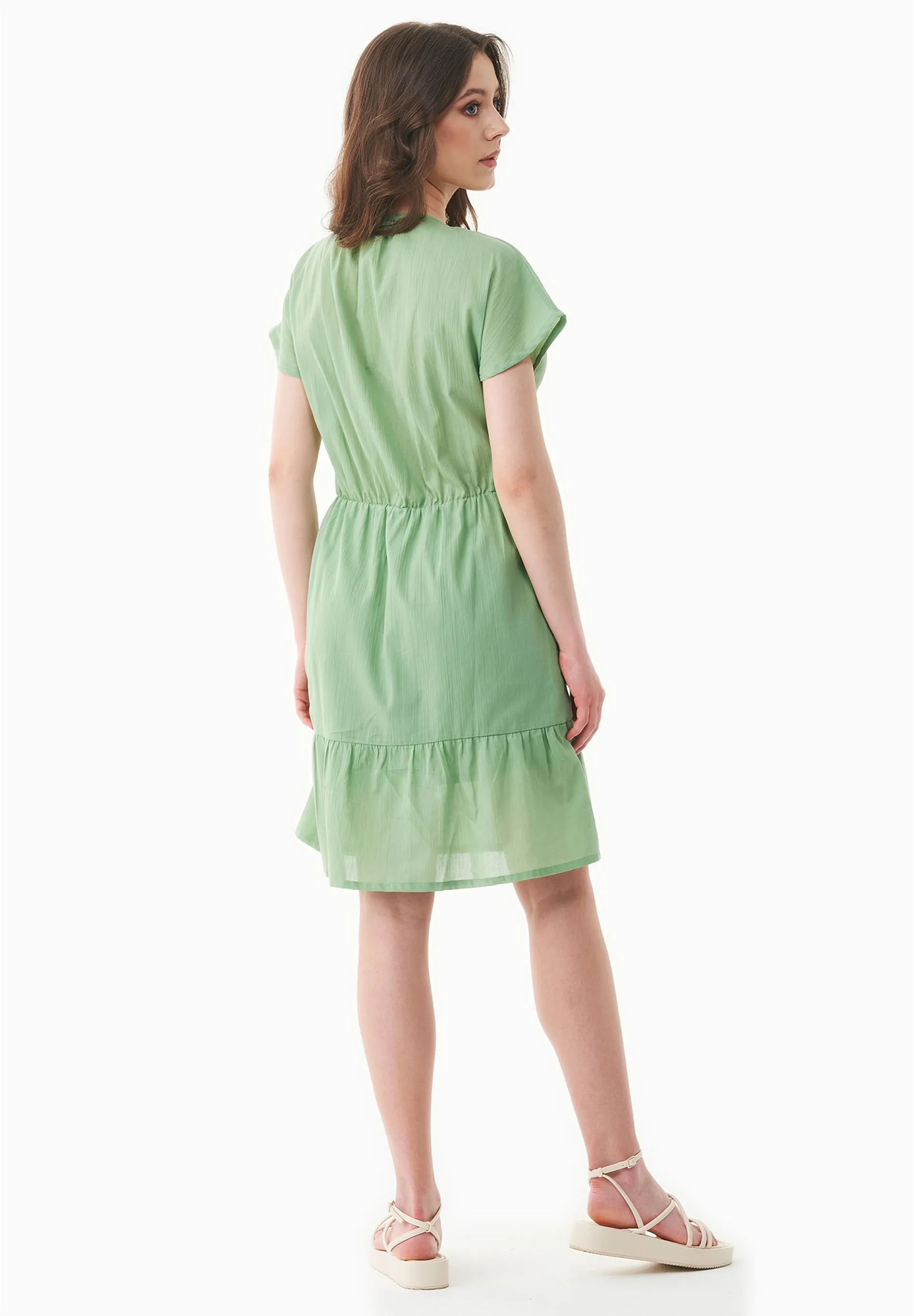 Organic Cotton Voile Tiered Dress Matcha Green sold by Ivalo.com product image thumbnail 4