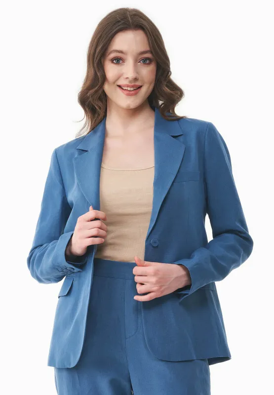 Linen-Lyocell Blend Blazer Light Navy sold by Ivalo.com