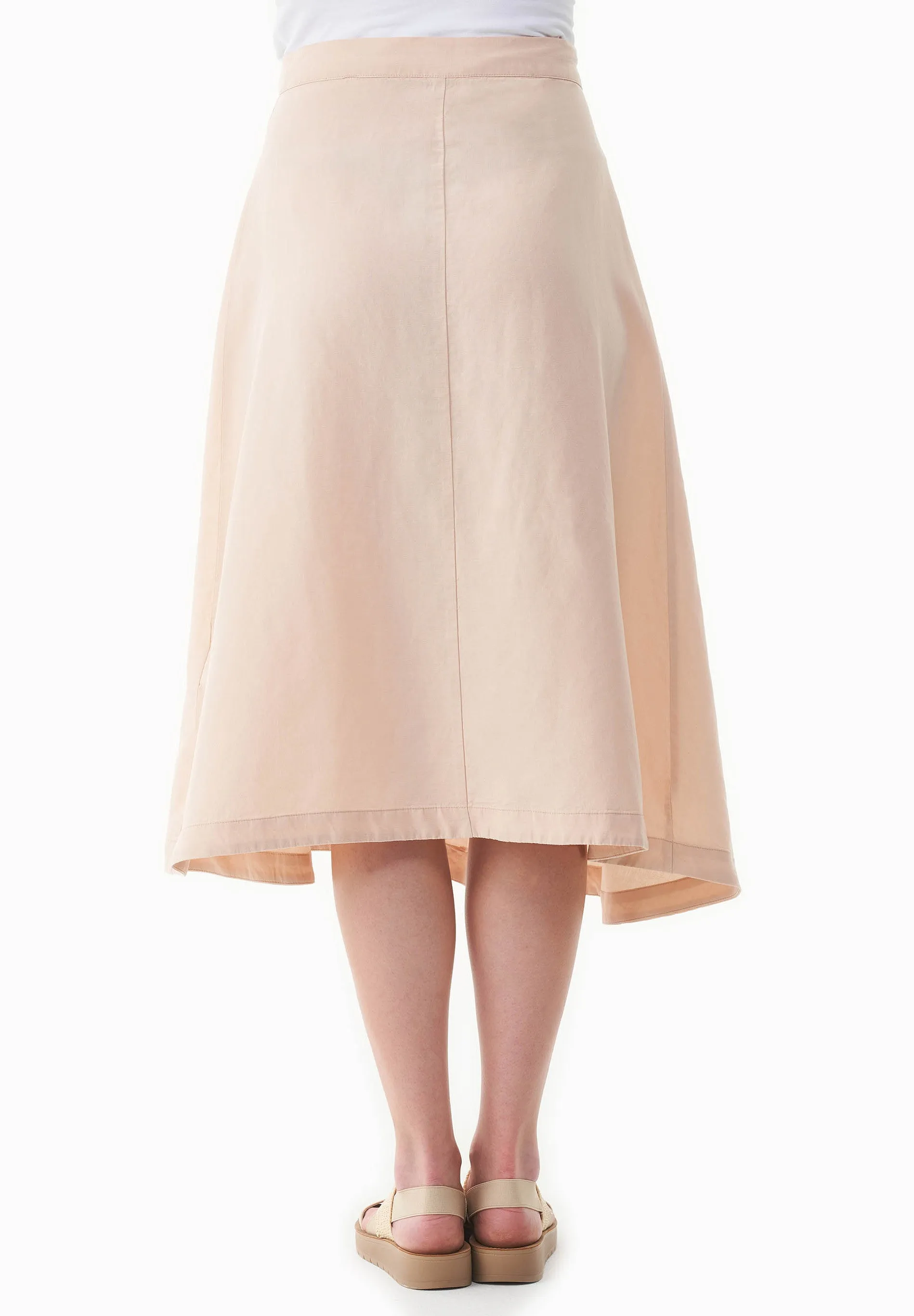 Linen-Lyocell Blend Asymmetric Hem Skirt Soft Beige sold by Ivalo.com product image thumbnail 5