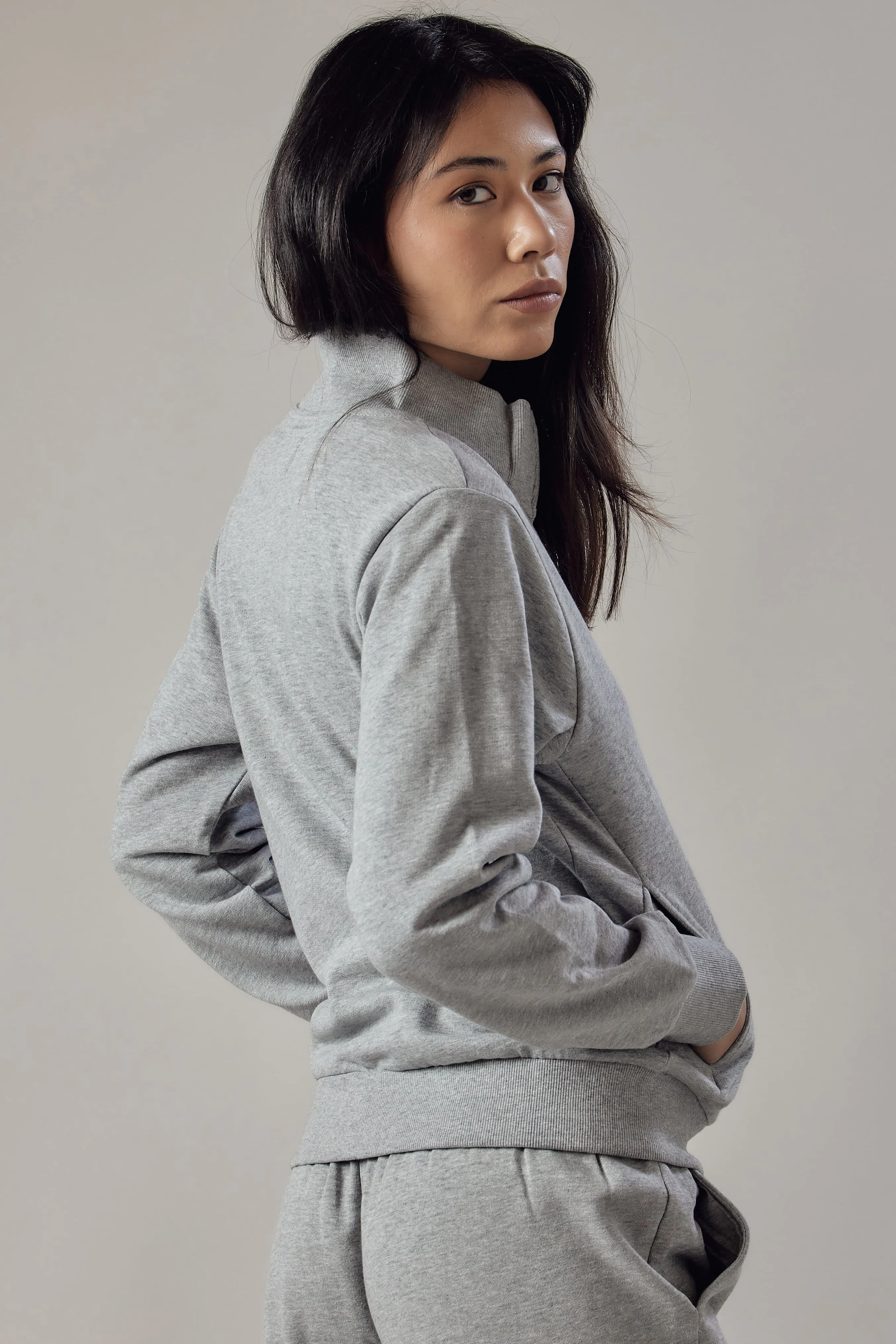 Women's High Neck Zip Up Sweatshirt sold by Ivalo.com product image thumbnail 4
