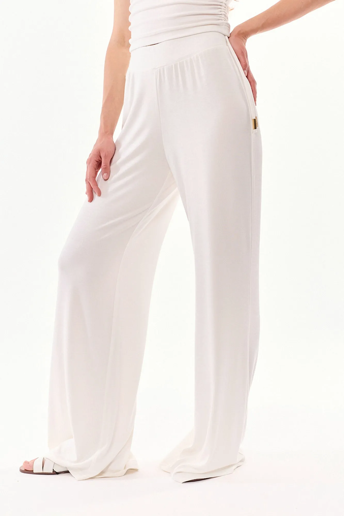 Ivy High Waist Viscose Pants Ecru sold by Ivalo.com product image thumbnail 4