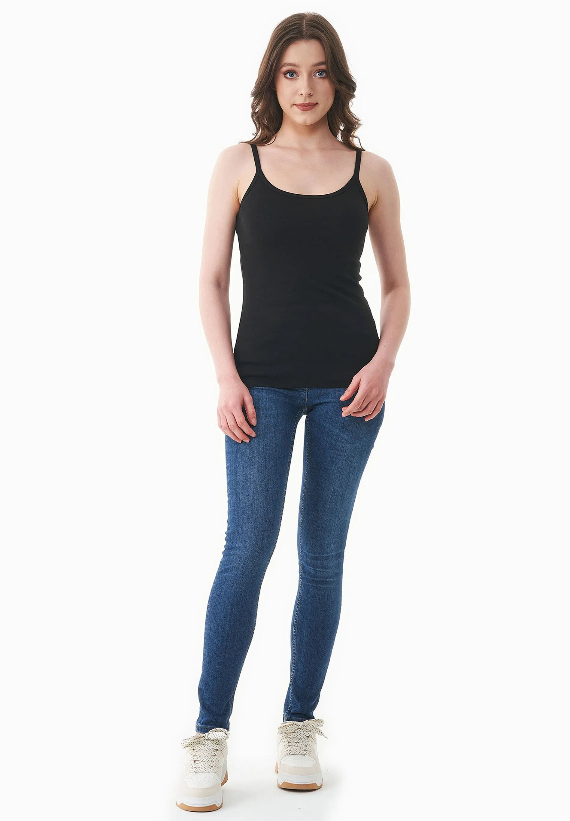 Women's Ribbed Spaghetti Strap Top Black sold by Ivalo.com product image thumbnail 2