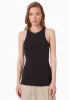 Women's High Neckline Ribbed Top Black sold by Ivalo.com