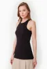 Women's High Neckline Ribbed Top Black sold by Ivalo.com