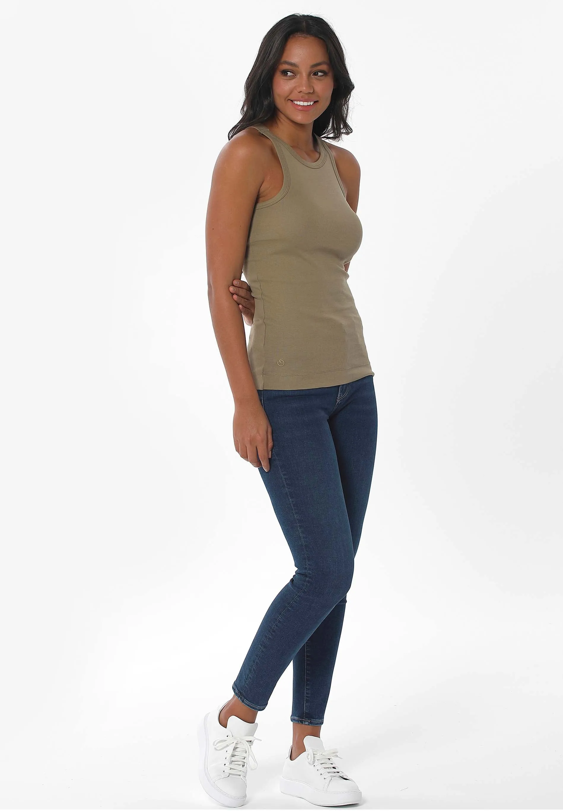 Women's High Neckline Ribbed Top Olive sold by Ivalo.com product image thumbnail 4