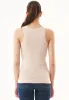 Women's High Neckline Ribbed Top Birch sold by Ivalo.com