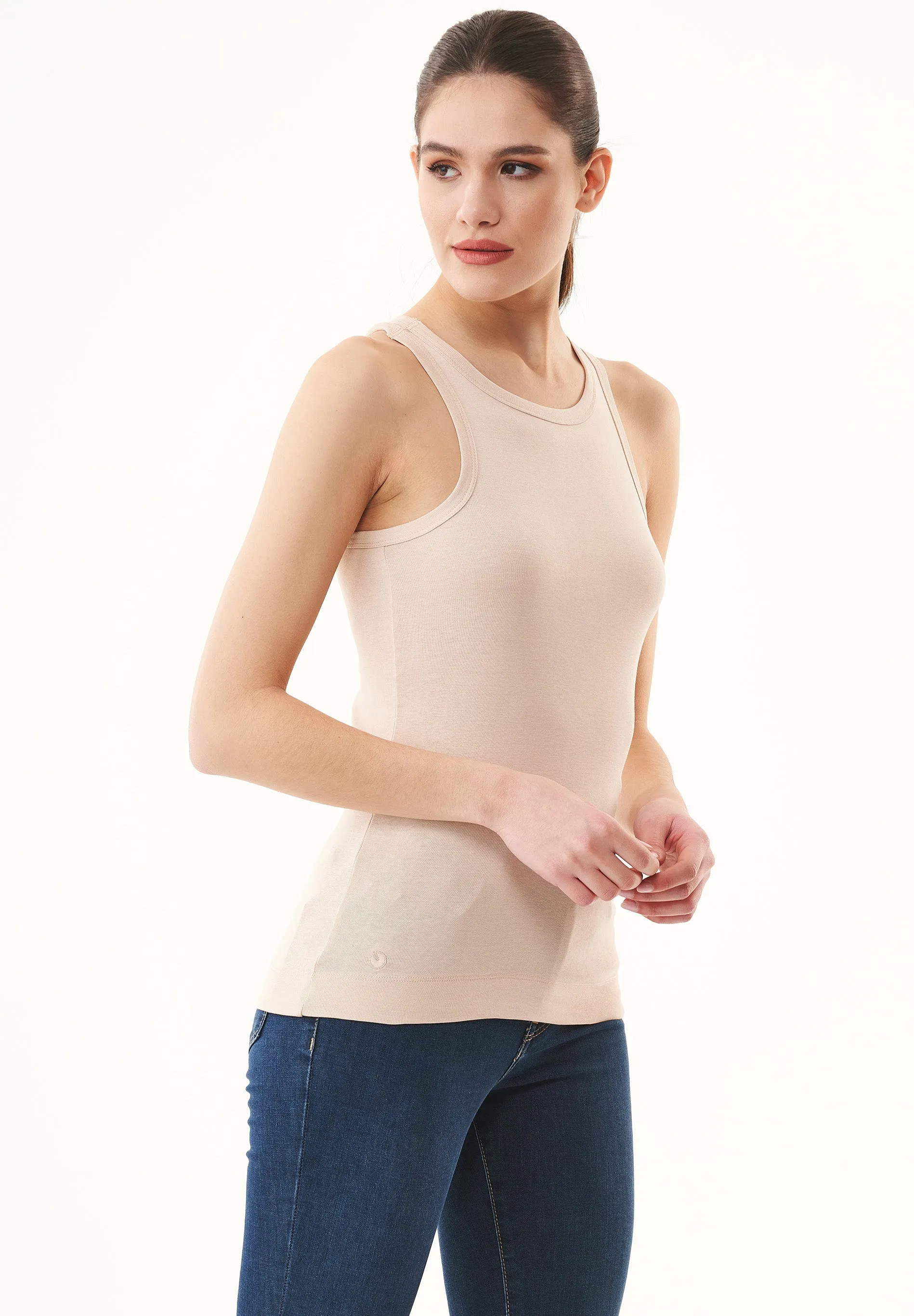Women's High Neckline Ribbed Top Birch sold by Ivalo.com product image thumbnail 4