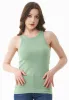 Women's High Neckline Ribbed Top Matcha Green sold by Ivalo.com