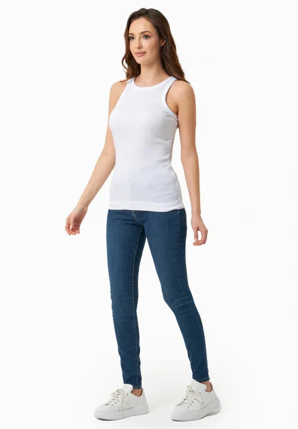 Women's High Neckline Ribbed Top White sold by Ivalo.com product image thumbnail 4